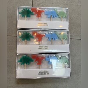 NWT Dinosaur Birthday Candles Set - each set has 4 candles approx 1”x2” each. 🦕